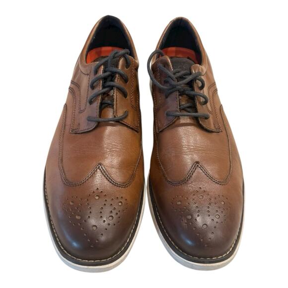 Rockport Men's Shoes Garett Wingtip Leather Derby Comfort Oxford Brown Sz 8.5 - Picture 2 of 10